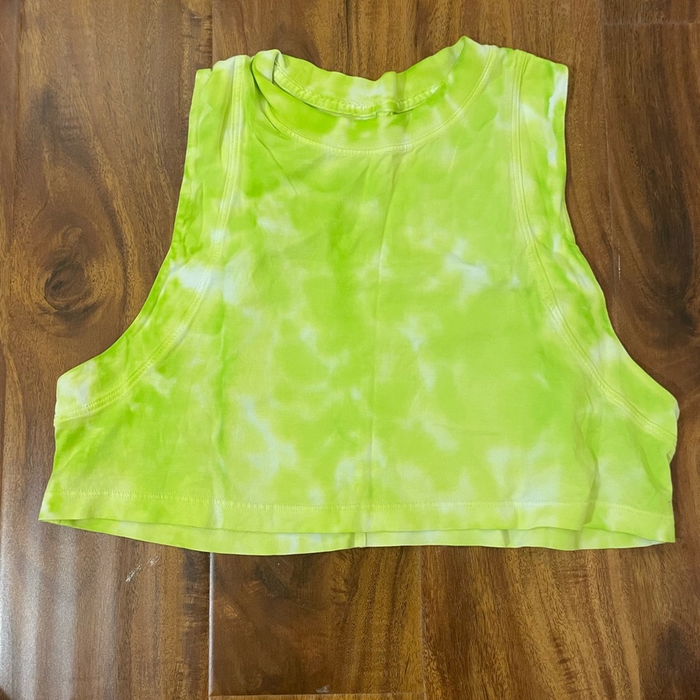 Lululemon Lime Green Tie-Dye Women's Crop Top